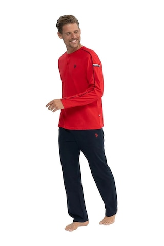 U.S. Polo Assn. U.s Polo Assn. 18836 Erkek Uzun Kollu Yuvarlak Yaka Pijama Takımı-kırmızı Kırmızı