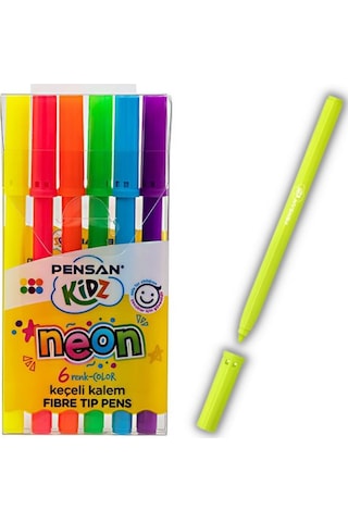 Keçeli Kalem Seti 6 Neon - 6 Pastel ve 12 Renk Jumbo Keçeli Kalem
