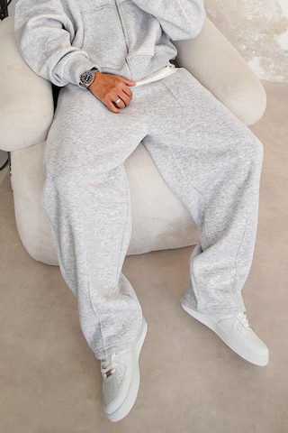 Gri Melanj Cozy Basic Pileli Baggy Eşofman GRI MELANJ