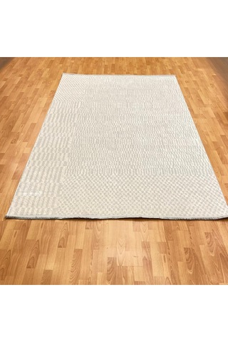 Mikro Geometrik Desenli 200 X 300 Yün Halı Gri