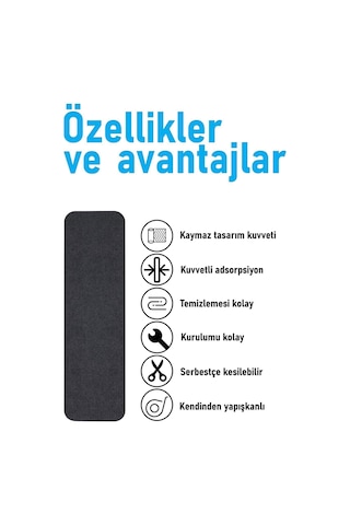 Halifleks Yapışkan Tabanlı Merdiven Basamak Paspası Rip Halı Kaymaz Tabanlı / Adet Olarak Satılır Null