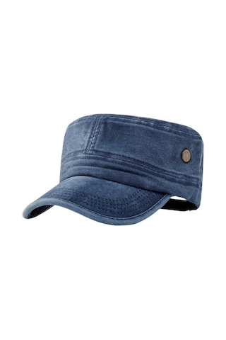 Tezzgelsin Unisex Eskitme Vintage Pamuklu Castro Kep Şapka 2'li Set Siyah - Lacivert