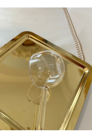 Cam El Yapımı Büyük Boy Ölçü Kaşığı Modern Tasarım Tek Parça Şeffaf