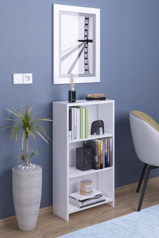 Abete - 3 Raflı Kitaplık/beyaz Çok Renkli