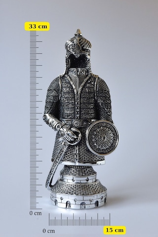 Fetih Zırh Ayetel Kürsi Biblo 15x33 Cm Büyük Boy Altın Renk Metal Dekoratif Aksesuar