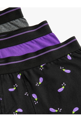 Koton 3'Lü Boxer Seti Baskılı Çok Renkli Siyah 4Slm90023Mk
