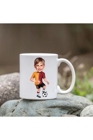 Kişiye Özel Bardak - Karikatür Bardak - Sarı Kırmızı Bardak Beyaz