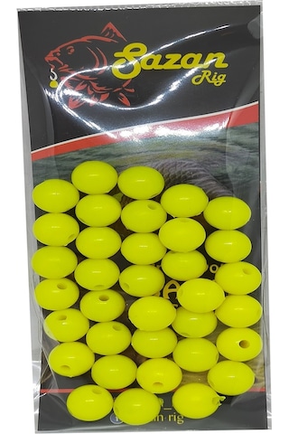 Sazan Rig Yüzen Fluo Limon Yeşil Yuvarlak Boncuk 12 Mm(Dar Delik)
