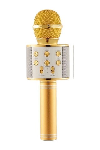 Bluetooth Karaoke Mikrofon Kablosuz Hoparlörlü, Led Işıklı, Şarjlı