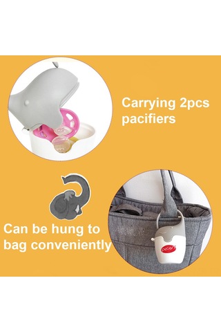 Geeroyoo Bebek Emzik Saklama Kutusu, Taşınabilir, Toz Geçirmez, Beyaz, Askılı, 13.5x8cm