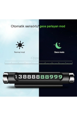 Araba Park Numaratörü Led Işıklı Gizlenebilir Telefon Numarası