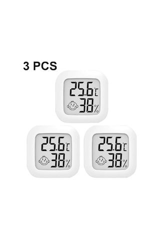Hfambition Ev İçi Dijital Sıcaklık Ve Nem Ölçer, Yüksek Hassasiyetli, Sürüngen İçin Uygun, Beyaz 3 Adet Diğer