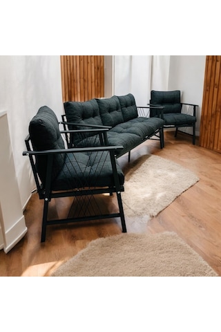 Lüx Bahçe Balkon Mobilyası , Koltuk Takımı , Cafe 3-1-1 Antrasit