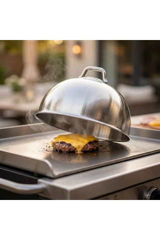 Büyük Burger Peynir Eritme Kapağı Ve Hamburger Buhar Aparatı 16cm