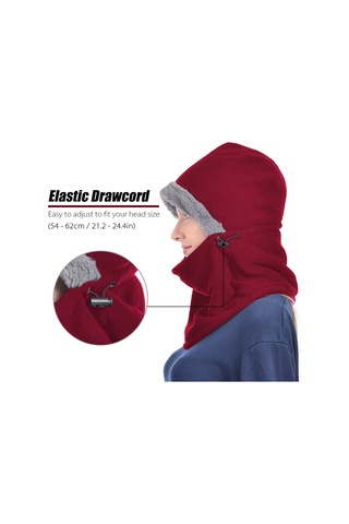 Moveevo Kış Sporları İçin Rüzgar Geçirmez Ve Sıcak Tutan Tam Yüz Maskeli Şapka - Mavi Mavi