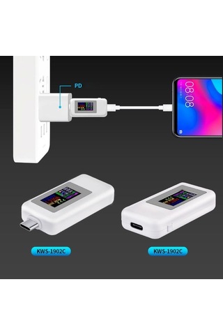 Butuglobal Kws-1902c Renk Tipi C Usb Akım Gerilim Monitör Güç Ölçer Siyah