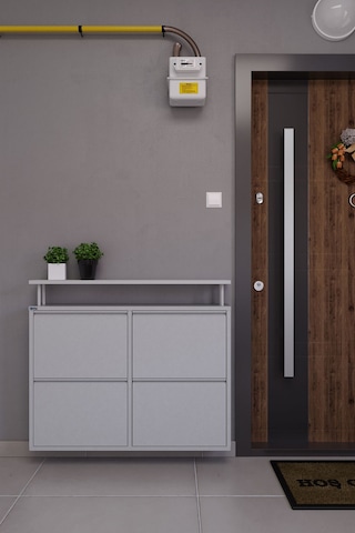 Ceha Tablalı 4'lü Metal Ayakkabılık - Gri K.AYK-2.4 /G/P 7035