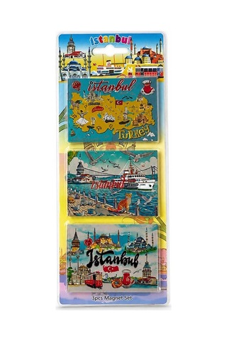 Özel Üretim Turist Hediyesi Turistik Hatıra Ev Süsü Silikon 3'lü İstanbul Temalı Magnet