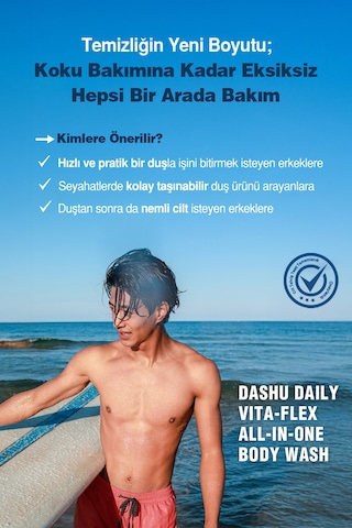 Saç Yüz Vücut İçin Hepsi Bir Arada Nemlendirici Duş Jeli Dashu Daily Vita-flex All In One Body Wash Narenciye