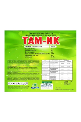 Tamcı - Tam NK 1 LT Sıvı Organomineral Gübre