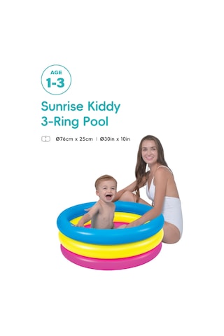Marevia 3 Halka 3 Renk Çocuk Havuzu Küçük Boy 76x25cm-10086-1 Çok Renkli