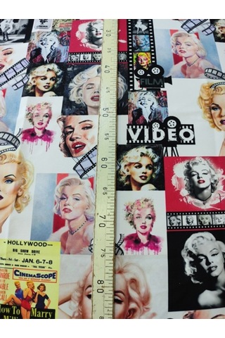 Film Şeritli Marilyn Monroe Desenli Dijital Baskılı Kumaş