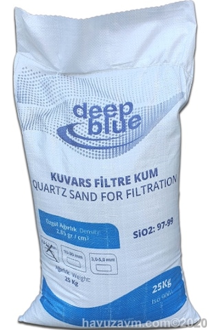Havuzavm-Kum Filtre için 3-5Mm Deep Blue 25 Kg.Kuvars
