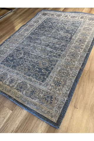 Luxess Halı Alpaca 1191 Mavi Eskitme Desenli Makine Halısı Çok Renkli Mavi