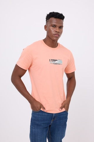 Marıne Tee Deniz Temalı Ribana Bisiklet Yaka Pamuk T-shirt-3117 Mercan