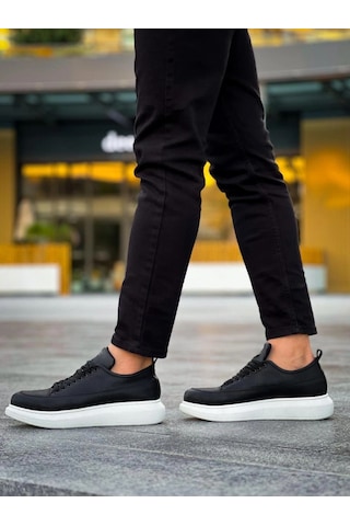 Mevese Lexa Cilt Deri Erkek Günlük Sneaker Ayakkabı - Siyah