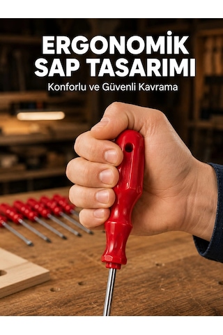 Zenvia Çelik 7'li Tornavida Seti Ergonomik Sap Profesyonel Kullanım Znv2026