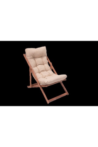 Ahşap Kademeli Rahat Dolgu Minderli Şezlong Takımı 3'lü Ahşap Şez