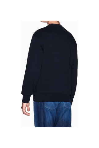Erkek Regular Fit Kabartma Yazı Logolu Sweatshirt - Lacivert Deep Navy