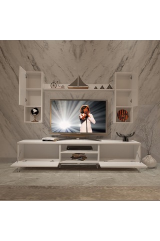 Decoraktiv Eko 5da Mdf Dvd Silver Tv Ünitesi Tv Sehpası Beyaz