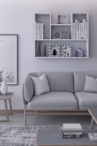 Lale Dekoratif Duvar Rafı Salon Banyo Balkon Mutfak Kitaplık Çok Amaçlı Raf Beyaz