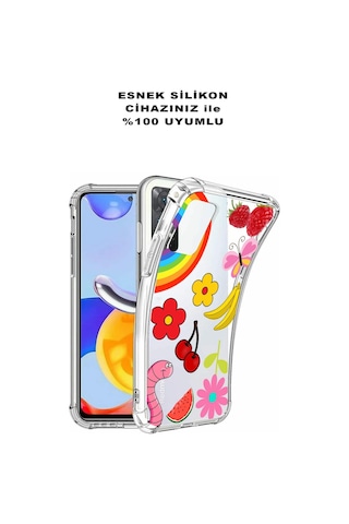 Prinrify Xiaomi Mi 8 Lite Uyumlu Water Color 5 Baskılı Şeffaf Köşe Korumalı Antişok Kılıf