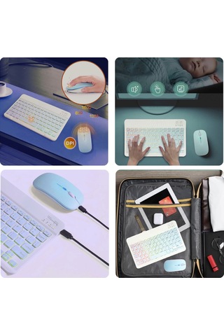 Büro Ev Ofis Bilgisayarı İçin Yeşil Rgb Işıklı Klavye Mouse Seti Diğer