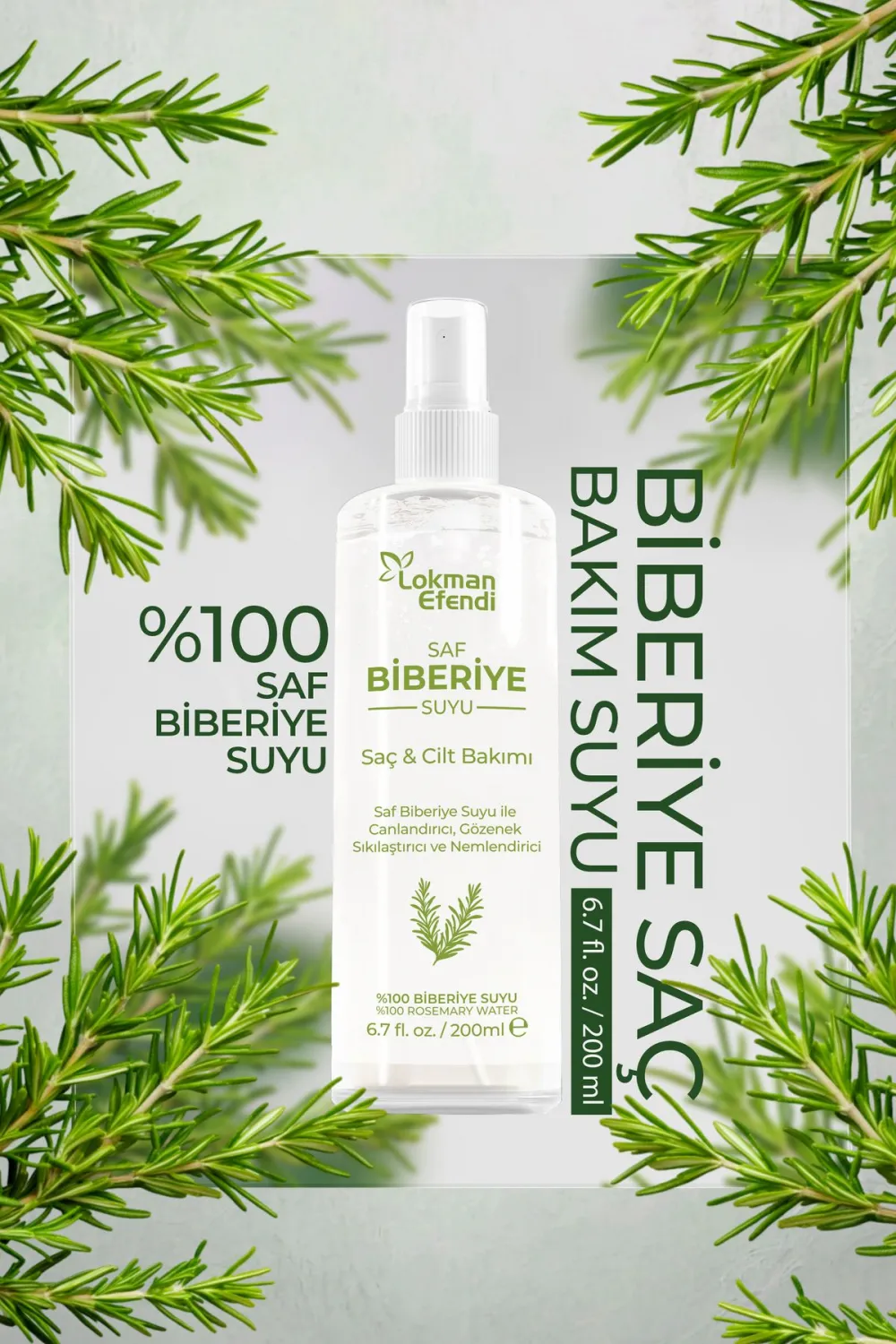 Lokman Efendi Saf Biberiye Saç Bakım Suyu 200 Ml