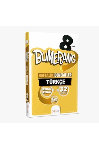 Günay 8. Sınıf Bumerang Türkçe Haftalık Denemeler N11.4924