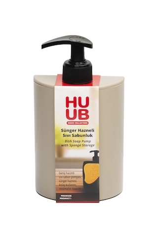 Huub Sünger Hazneli Sıvı Sabunluk Açık Beyaz