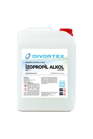 Divortex Ipa Izopropil Alkol C3H70H % 99.9 Saflık 5 Lt. 3.94 Kg