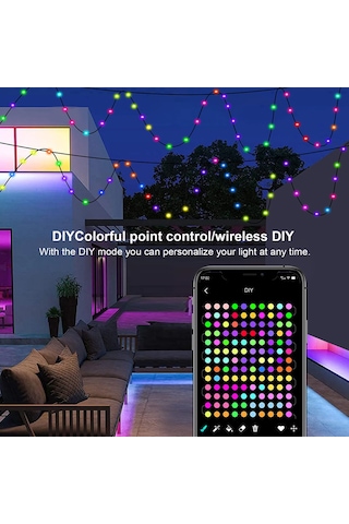 Shineyee Rgb Akıllı Bluetooth Işık Zinciri, 5m 50 Işık, App Ve Kumanda Kontrolü, Dekoratif Renkli Led Işıklar