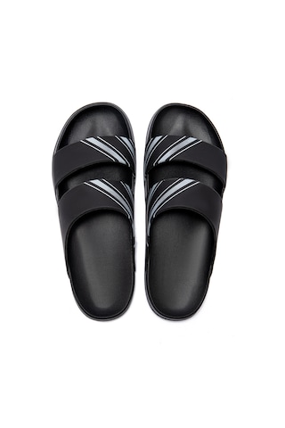 Kevin Gri Çizgili Erkek Terlik Siyah 40/45 Siyah