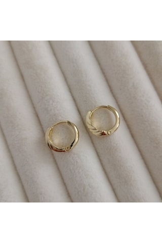 Lente Aksesuar Xuping Kararmaz Çelik Gold Burgu Model Vintage Küpe Altın