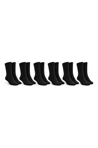 Teorastore Unisex Siyah Soket Çorap 6'lı Set Düz Basic Ribanalı Günlük Spor Esnek Rahat Uzun Çorap Konforlu Set