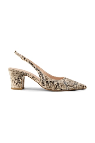 Deery Kadın Bej Yılan Desenli Topuklu Slingback Ayakkabı - Rd125zbejm01 Bej