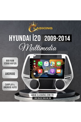 Hyundai İ20 2009-2014 8 Gb Ram 128 Gb Hafıza Androıd Multımedia