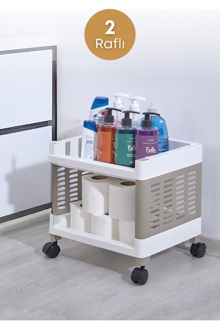 Grimorlife 2 Raflı Banyo Düzenleyici Mutfak Rafı Banyo Dolabı Çok Amaçlı Plastik Mutfak Düzenleyici Beyaz