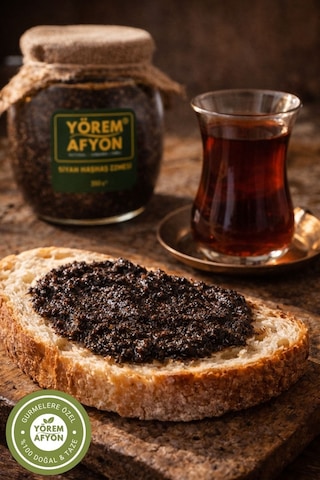 Yörem Afyon Meşhur Afyonkarahisar Taş Değirmende Öğütülmüş Cam Siyah Haşhaş Ezmesi 350gr.