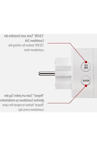 Iç Mekan Kullanımı İçin 12 Proglamlı Led Işıklı Zaman Ayarlı Priz